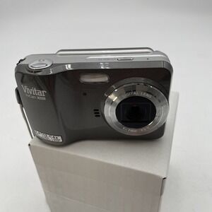 Vivitar Vivicam T027 Digital Camera 12.1MP X4 Digital Zoom Gray - Tested Working